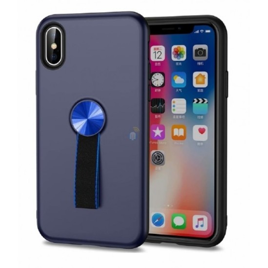 CAPA PARA  COM SUPORTE  IPHONE XS MAX AZUL